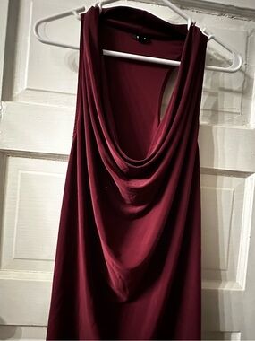Express Sleeveless Dress in Deep Burgundy